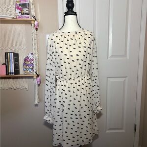 H&M Black and White Long Sleeve Dress